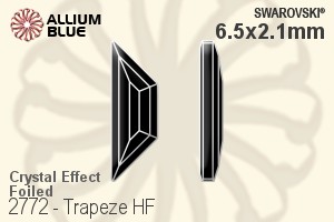 施華洛世奇 Trapeze 熨底平底石 (2772) 6.5x2.1mm - 白色（半塗層） 鋁質水銀底 - 關閉視窗 >> 可點擊圖片