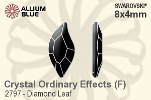 Swarovski Diamond Leaf Flat Back No-Hotfix (2797) 8x4mm - Crystal Effect With Platinum Foiling - Haga Click en la Imagen para Cerrar