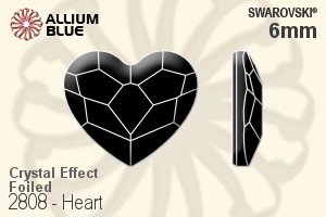 Swarovski Heart Flat Back No-Hotfix (2808) 6mm - Crystal Effect With Platinum Foiling - Click Image to Close
