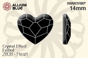 Swarovski Heart Flat Back No-Hotfix (2808) 14mm - Crystal Effect With Platinum Foiling