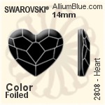 スワロフスキー Heart ラインストーン (2808) 3.6mm - クリスタル 裏面プラチナフォイル