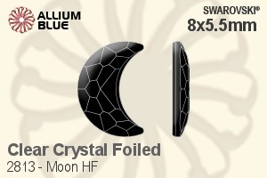 Swarovski Moon Flat Back Hotfix (2813) 8x5.5mm - Clear Crystal With Aluminum Foiling - Click Image to Close