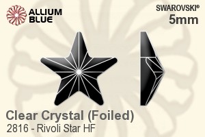 施華洛世奇 里弗利星形 熨底平底石 (2816) 5mm - 透明白色 鋁質水銀底