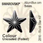 Swarovski Rivoli Star Flat Back Hotfix (2816) 5mm - Color (Half Coated) With Aluminum Foiling