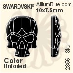 施華洛世奇 Skull 平底石 (2856) 10x7.5mm - 白色（半塗層） 白金水銀底