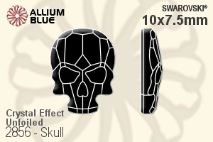 施華洛世奇 Skull 平底石 (2856) 10x7.5mm - 白色（半塗層） 無水銀底 - 關閉視窗 >> 可點擊圖片
