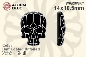 Swarovski Skull Flat Back No-Hotfix (2856) 14x10.5mm - Color (Half Coated) Unfoiled - Click Image to Close