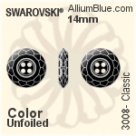 Swarovski Classic Button (3008) 14mm - Crystal Effect Unfoiled