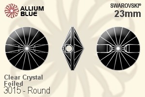 Swarovski Round Button (3015) 23mm - Clear Crystal With Platinum Foiling - Haga Click en la Imagen para Cerrar