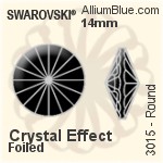 Swarovski Round Button (3015) 16mm - Clear Crystal With Platinum Foiling