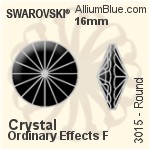 Swarovski Round Button (3015) 16mm - Clear Crystal With Platinum Foiling