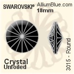 Swarovski Round Button (3015) 18mm - Clear Crystal With Platinum Foiling