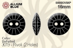 スワロフスキー リボリ (2 Holes) ボタン (3019) 16mm - カラー 裏面にホイル無し - ウインドウを閉じる