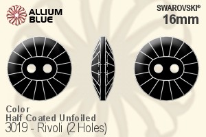 施華洛世奇 衛星 (2 Holes) 鈕扣 (3019) 16mm - 顏色（半塗層） 無水銀底