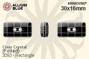 施华洛世奇 Rectangle 钮扣 (3093) 30x16mm - Clear Crystal With Aluminum Foiling - 关闭视窗 >> 可点击图片
