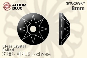 Swarovski XIRIUS Lochrose Sew-on Stone (3188) 8mm - Clear Crystal With Platinum Foiling - Click Image to Close