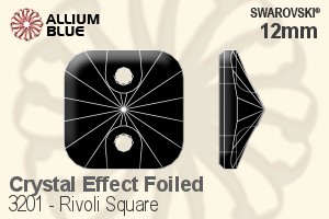 Swarovski Rivoli Square Sew-on Stone (3201) 12mm - Crystal Effect With Platinum Foiling - Haga Click en la Imagen para Cerrar