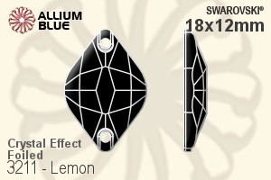 施華洛世奇 Lemon 手縫石 (3211) 18x12mm - 白色（半塗層） 白金水銀底