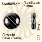 施華洛世奇 Twist 手縫石 (3221) 28mm - 白色（半塗層） 無水銀底