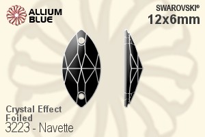 Swarovski Navette Sew-on Stone (3223) 12x6mm - Crystal Effect With Platinum Foiling - Haga Click en la Imagen para Cerrar