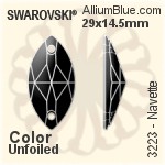 施華洛世奇 馬眼形 手縫石 (3223) 29x14.5mm - 透明白色 白金水銀底