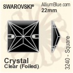 Swarovski Square Sew-on Stone (3240) 16mm - Crystal Effect With Platinum Foiling
