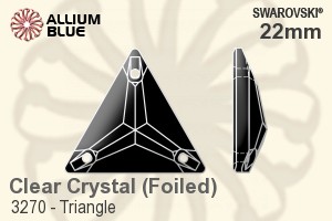 Swarovski Triangle Sew-on Stone (3270) 22mm - Clear Crystal With Platinum Foiling - Haga Click en la Imagen para Cerrar