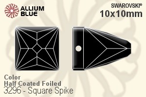 スワロフスキー Square Spike ソーオンストーン (3296) 10x10mm - カラー（ハーフ　コーティング） 裏面プラチナフォイル - ウインドウを閉じる