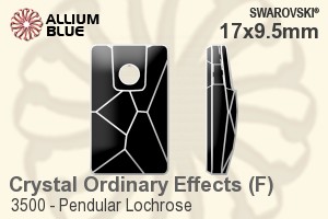 スワロフスキー Pendular Lochrose ソーオンストーン (3500) 17x9.5mm - クリスタル （オーディナリー　エフェクト） プラチナフォイル - ウインドウを閉じる