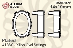 スワロフスキー XILION Ovalファンシーストーン石座 (4128/S) 14x10mm - メッキ - ウインドウを閉じる