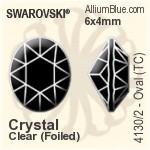 Swarovski Oval (TC) Fancy Stone (4130/2) 6x4mm - Crystal (Ordinary Effects) With Green Gold Foiling