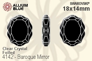 スワロフスキー Baroque Mirror ファンシーストーン (4142) 18x14mm - クリスタル 裏面プラチナフォイル