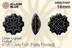 施華洛世奇 Jelly Fish (局部磨砂) 花式石 (4195) 14mm - 透明白色 白金水銀底