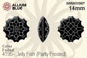 Swarovski Jelly Fish (Partly Frosted) Fancy Stone (4195) 14mm - Color With Platinum Foiling - Haga Click en la Imagen para Cerrar