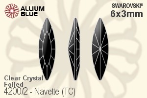 Swarovski Navette (TC) Fancy Stone (4200/2) 6x3mm - Clear Crystal With Green Gold Foiling - Haga Click en la Imagen para Cerrar