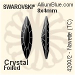 施華洛世奇 Navette (TC) 花式石 (4200/2) 10x5mm - Clear Crystal With Green Gold Foiling