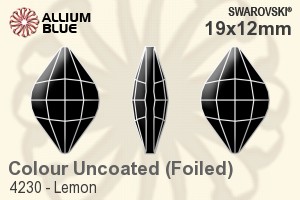 スワロフスキー Lemon ファンシーストーン (4230) 19x12mm - カラー 裏面プラチナフォイル - ウインドウを閉じる