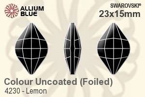 Swarovski Lemon Fancy Stone (4230) 23x15mm - Color With Platinum Foiling - Click Image to Close