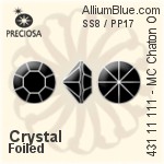 Preciosa MC Chaton (431 11 111) SS3 / PP7 - Clear Crystal With Golden Foiling