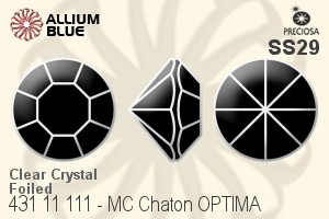 Preciosa プレシオサ MC マシーンカットチャトン OPTIMA (431 11 111) SS29 - クリスタル 裏面ゴールドフォイル - ウインドウを閉じる