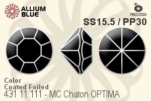 Preciosa プレシオサ MC マシーンカットチャトン OPTIMA (431 11 111) SS15.5 / PP30 - カラー（コーティング） 裏面ゴールドフォイル - ウインドウを閉じる