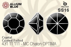 Preciosa プレシオサ MC マシーンカットチャトン OPTIMA (431 11 111) SS16 - クリスタル エフェクト 裏面ゴールドフォイル