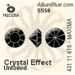 Preciosa MC Chaton MAXIMA (431 11 615) SS50 - Crystal (Coated) With Dura Foiling
