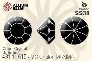 Preciosa MC Chaton MAXIMA (431 11 615) SS38 - Clear Crystal Unfoiled