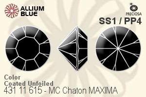 Preciosa MC Chaton MAXIMA (431 11 615) SS1 / PP4 - Color (Coated) Unfoiled - Click Image to Close