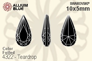 Swarovski Teardrop Fancy Stone (4322) 10x5mm - Color With Platinum Foiling - Click Image to Close