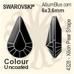 Swarovski XILION Pear Shape Fancy Stone (4328) 6x3.6mm - Crystal Effect With Platinum Foiling
