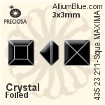 寶仕奧莎 機切正方形 MAXIMA 美飾瑪 花式石 (435 23 211) 2x2mm - 顏色 DURA™耐用金屬箔底