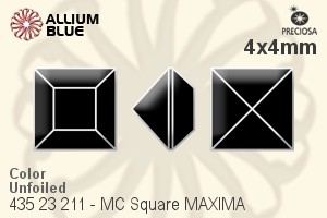 寶仕奧莎 機切正方形 MAXIMA 美飾瑪 花式石 (435 23 211) 4x4mm - 顏色 無水銀底 - 關閉視窗 >> 可點擊圖片