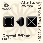 寶仕奧莎 機切正方形 MAXIMA 美飾瑪 花式石 (435 23 211) 2x2mm - 顏色（塗層） 無水銀底